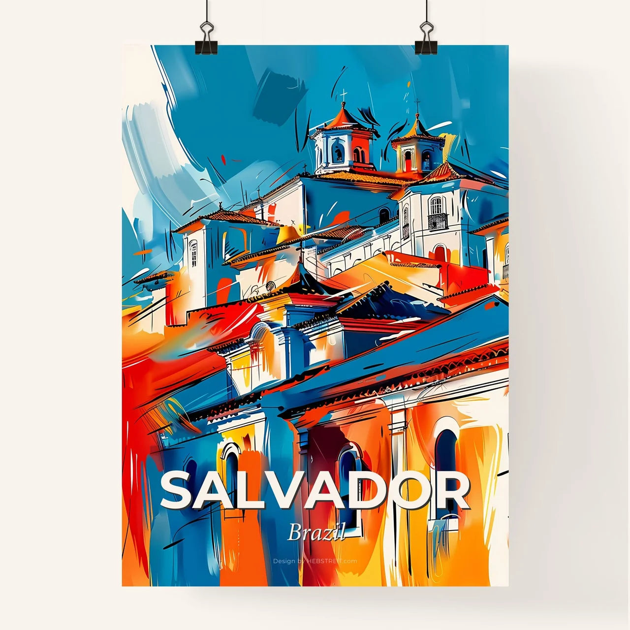 Vibrant Salvador, Brazil Poster