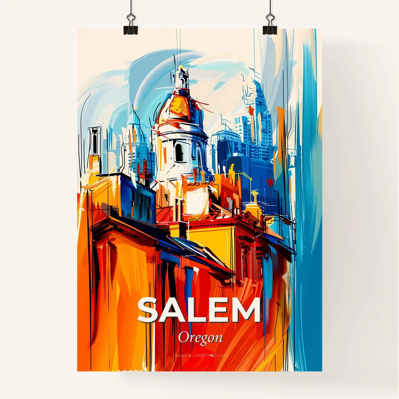 Vibrant Salem, Oregon Poster
