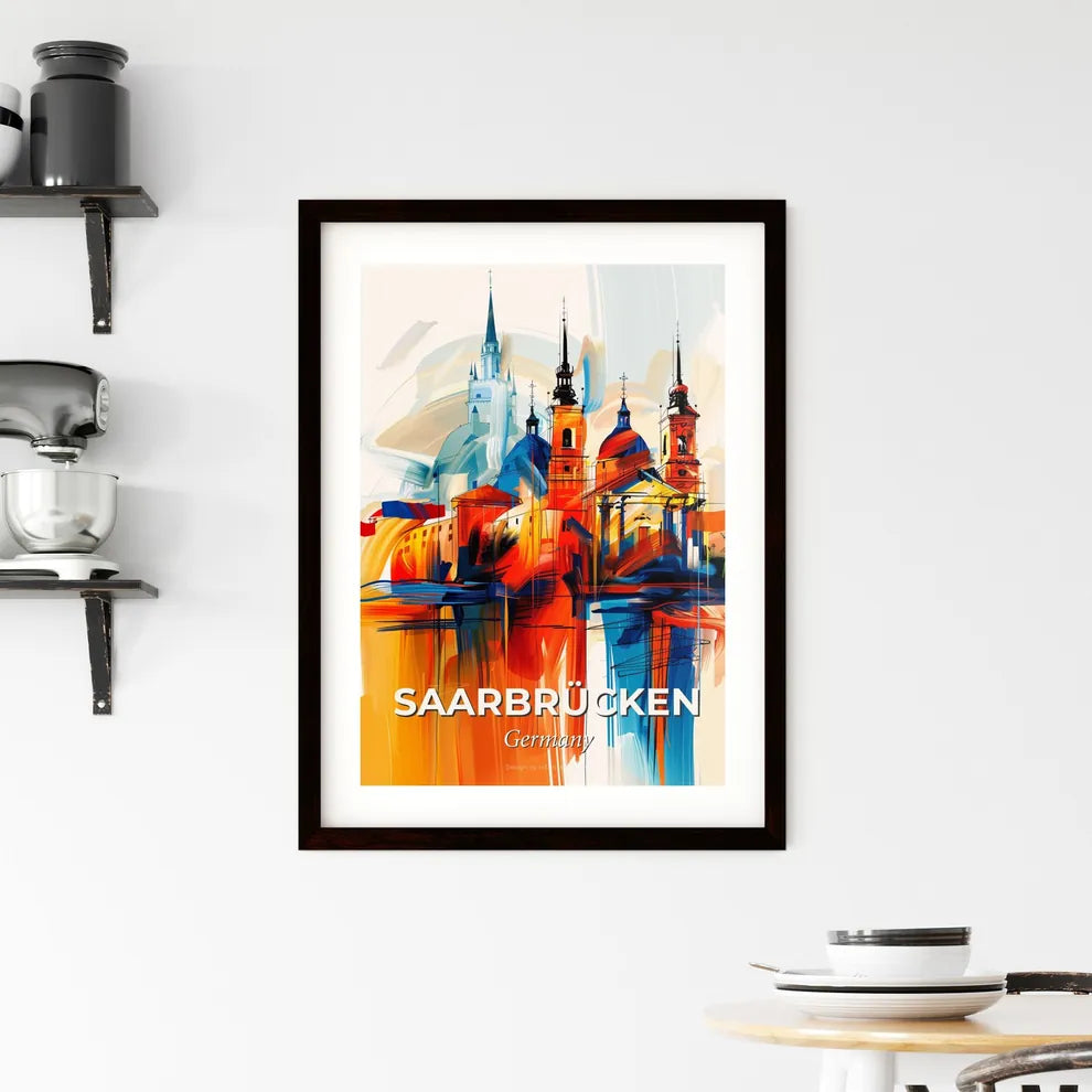 Vibrant Saarbrücken, Germany Framed Print
