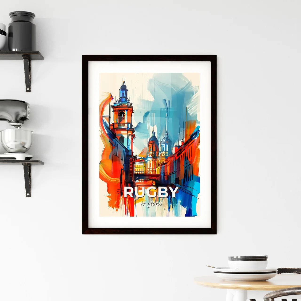 Vibrant Rugby, England Framed Print