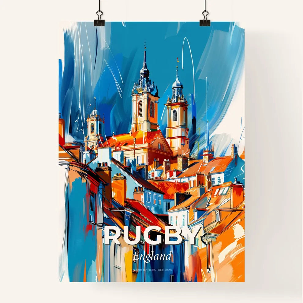 Vibrant Rugby, England Poster