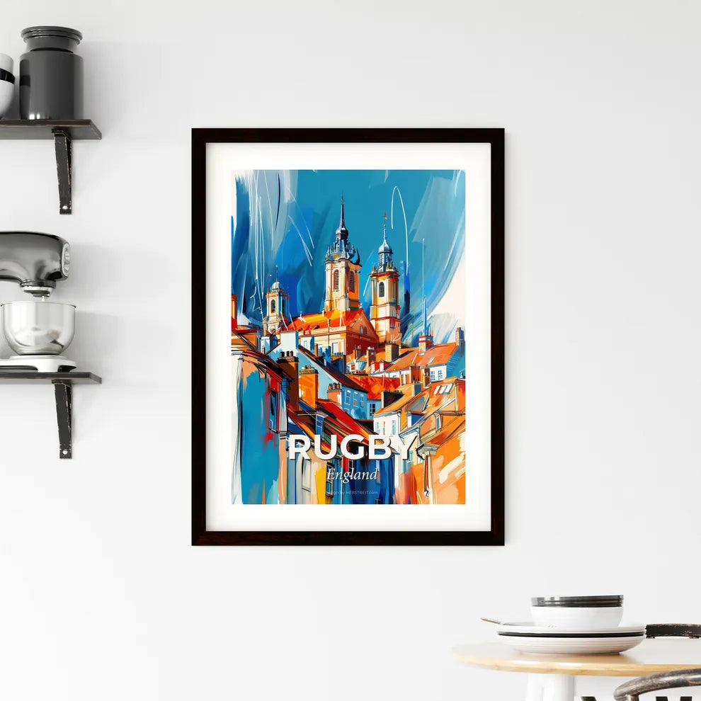 Vibrant Rugby, England Framed Print