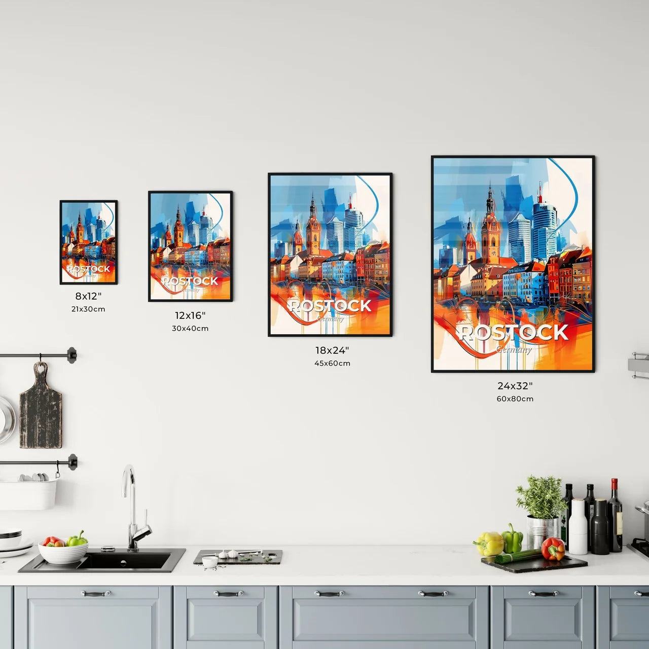 Vibrant Rostock, Germany Kitchen Art