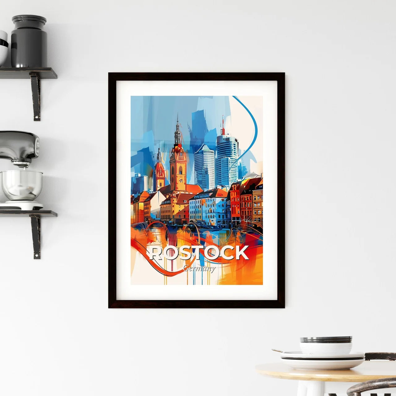 Vibrant Rostock, Germany Framed Print