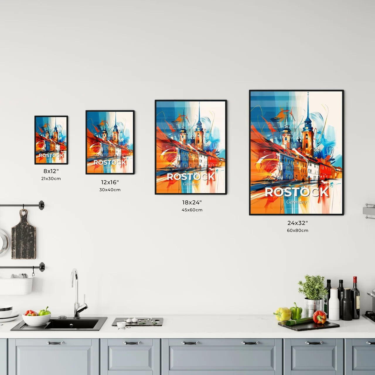 Vibrant Rostock, Germany Kitchen Art
