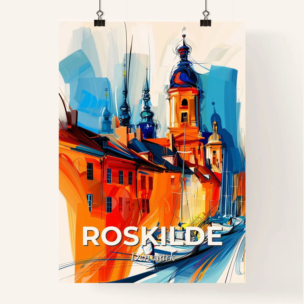 Vibrant Roskilde, Denmark Poster