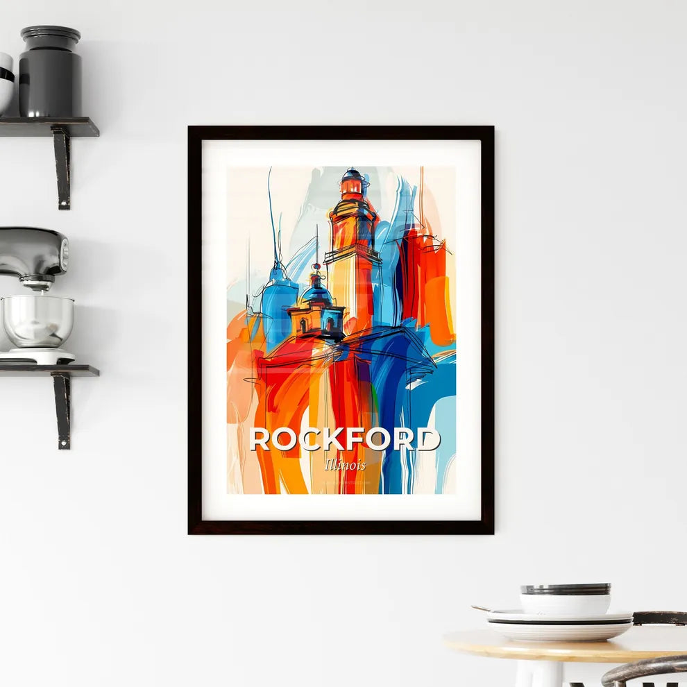 Vibrant Rockford, Illinois Framed Print