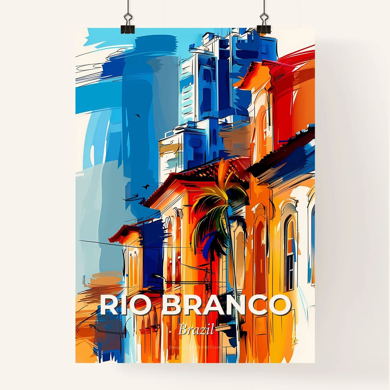 Vibrant Rio Branco, Brazil Poster