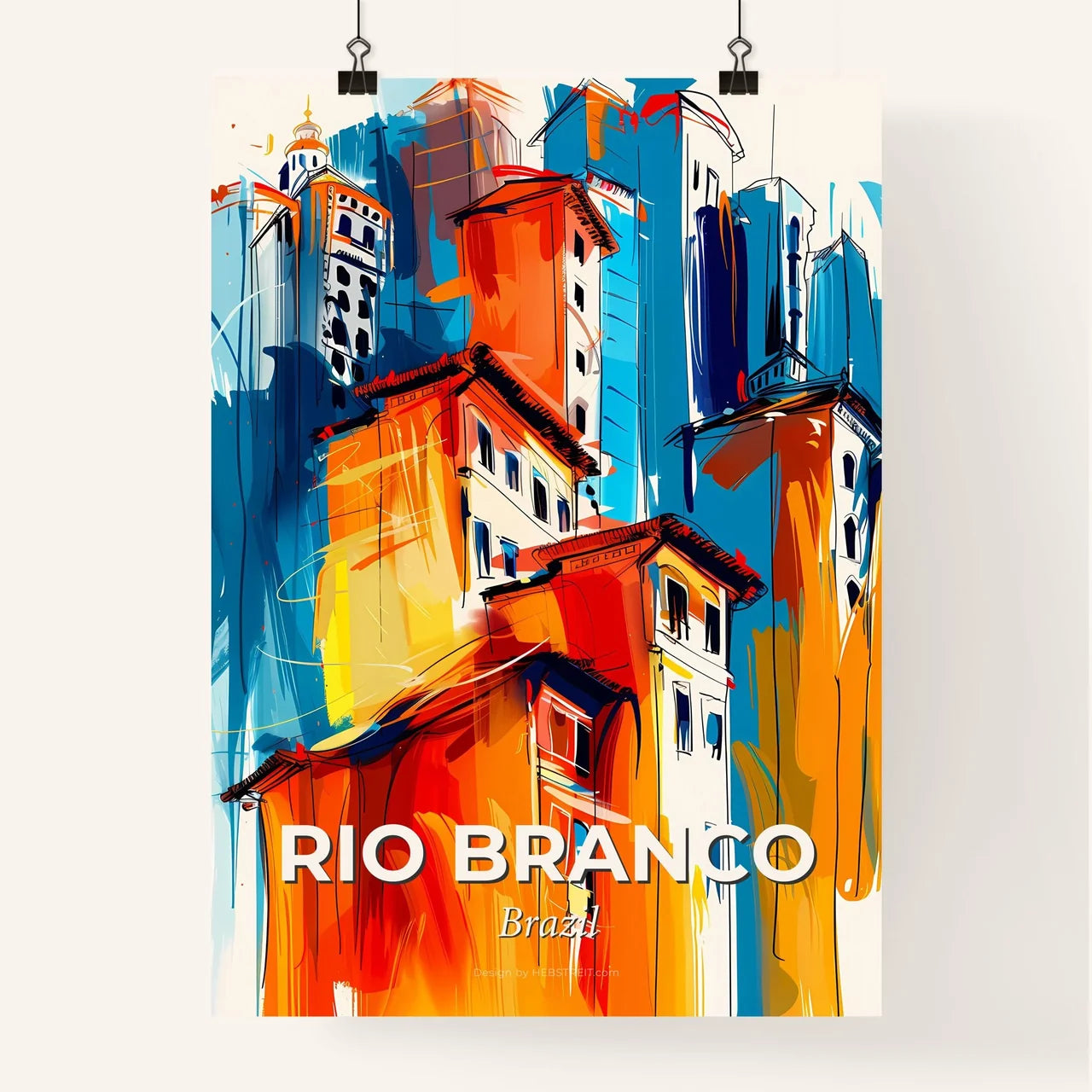 Vibrant Rio Branco, Brazil Poster