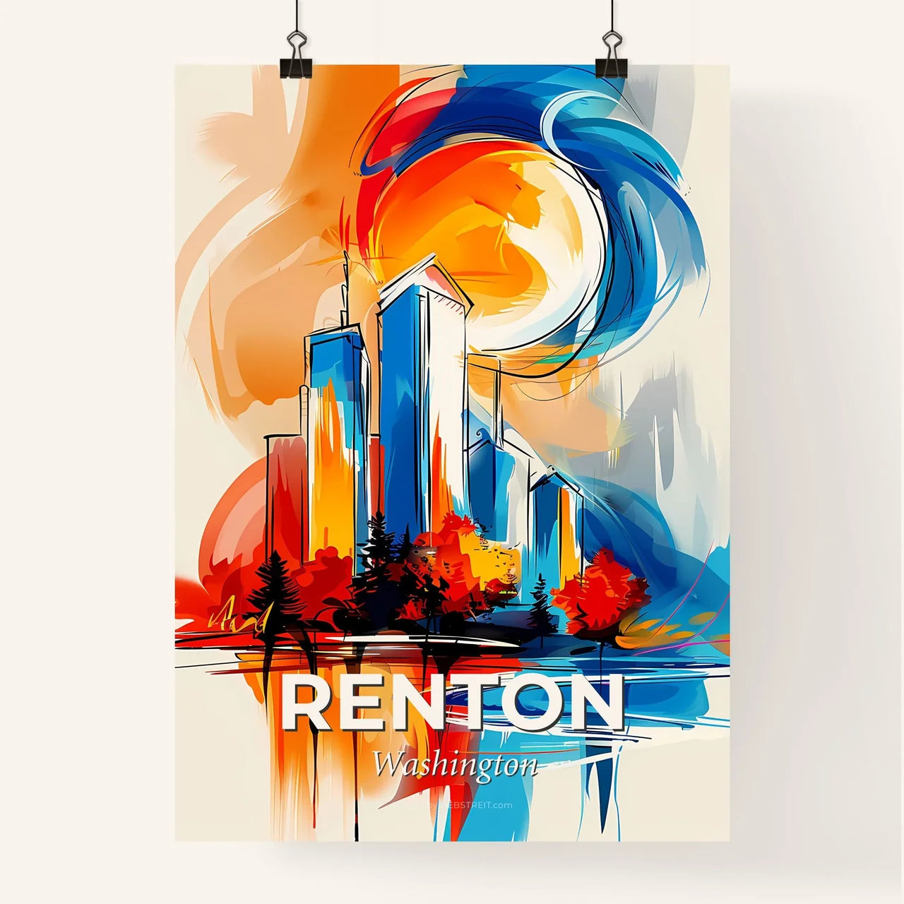 Vibrant Renton, Washington Poster