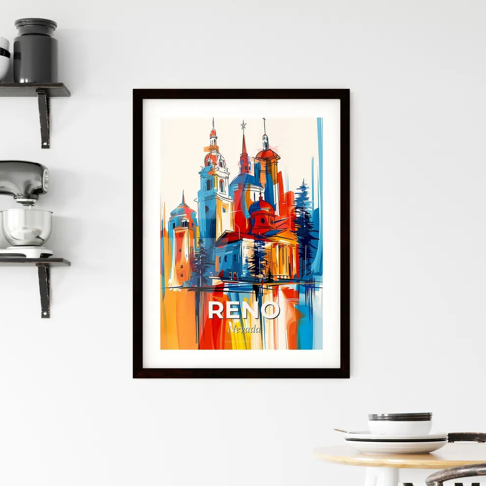 Vibrant Reno, Nevada Framed Print