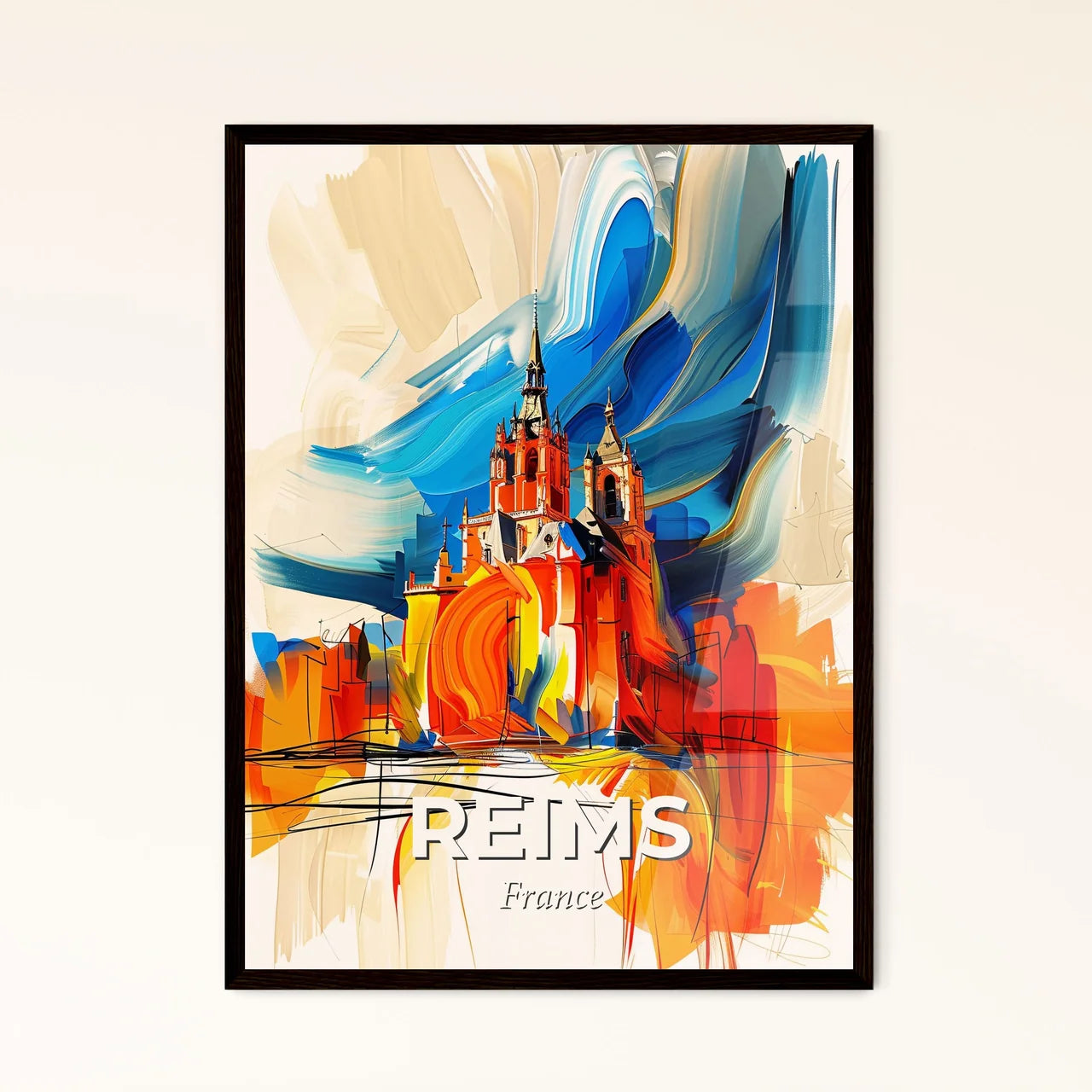 Vibrant Reims, France Art Print