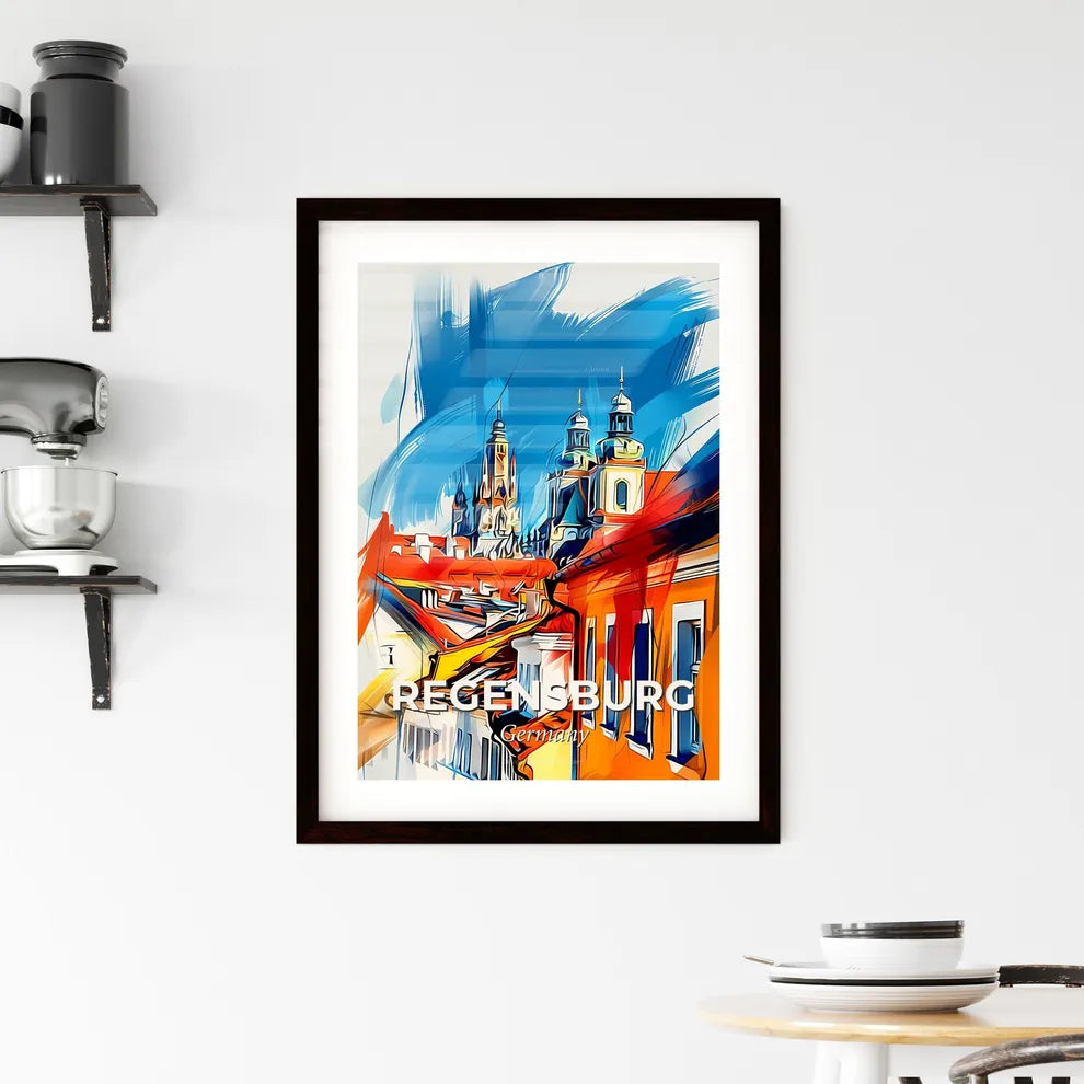 Vibrant Regensburg, Germany Framed Print