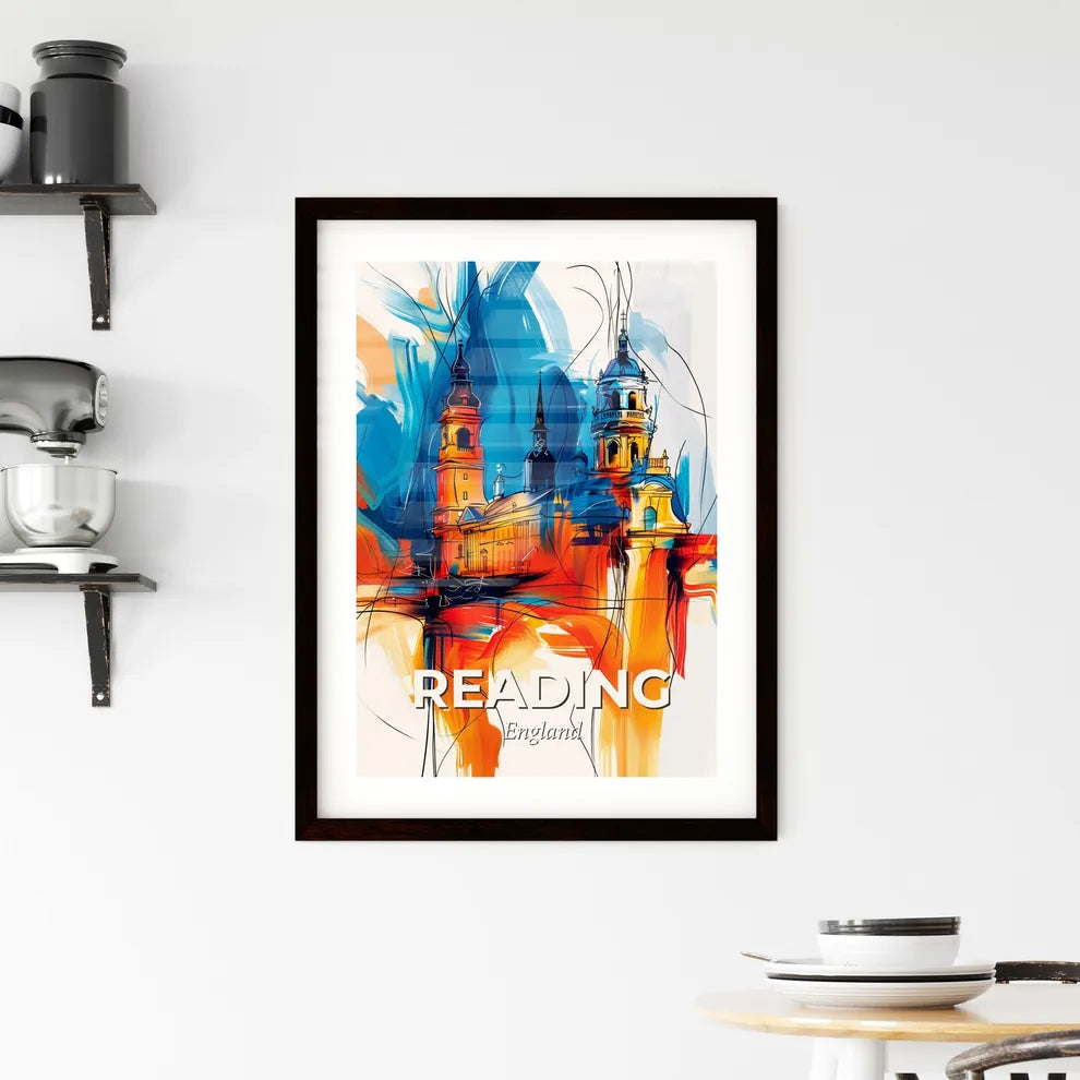 Vibrant Reading, England Framed Print