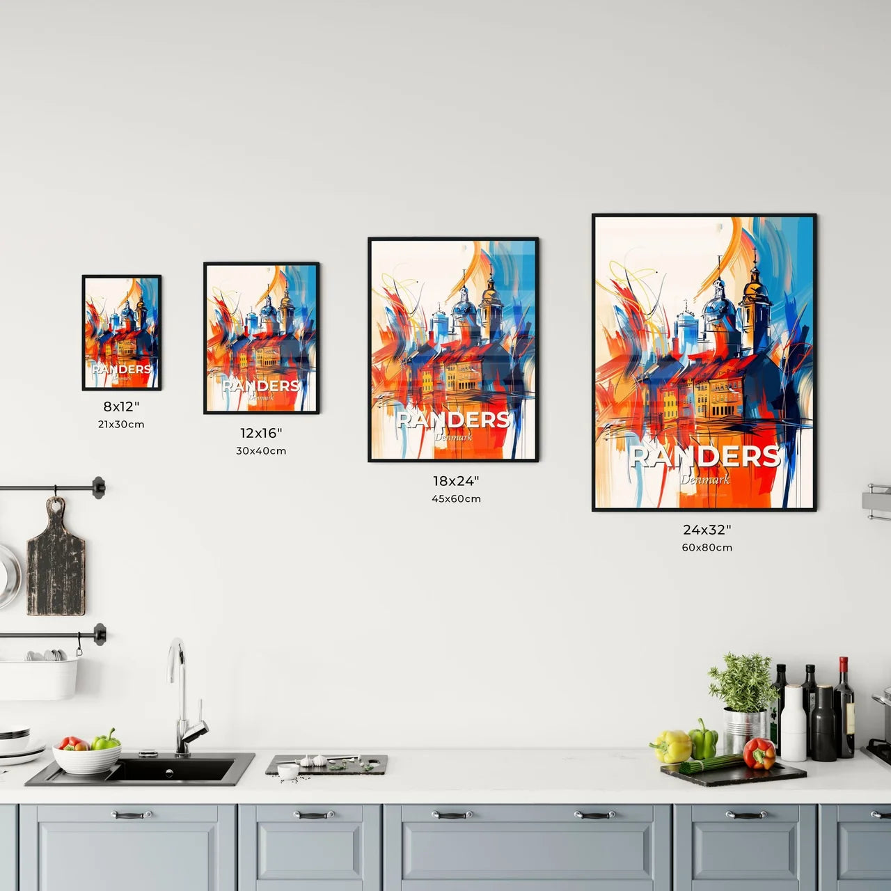 Vibrant Randers, Denmark Kitchen Art