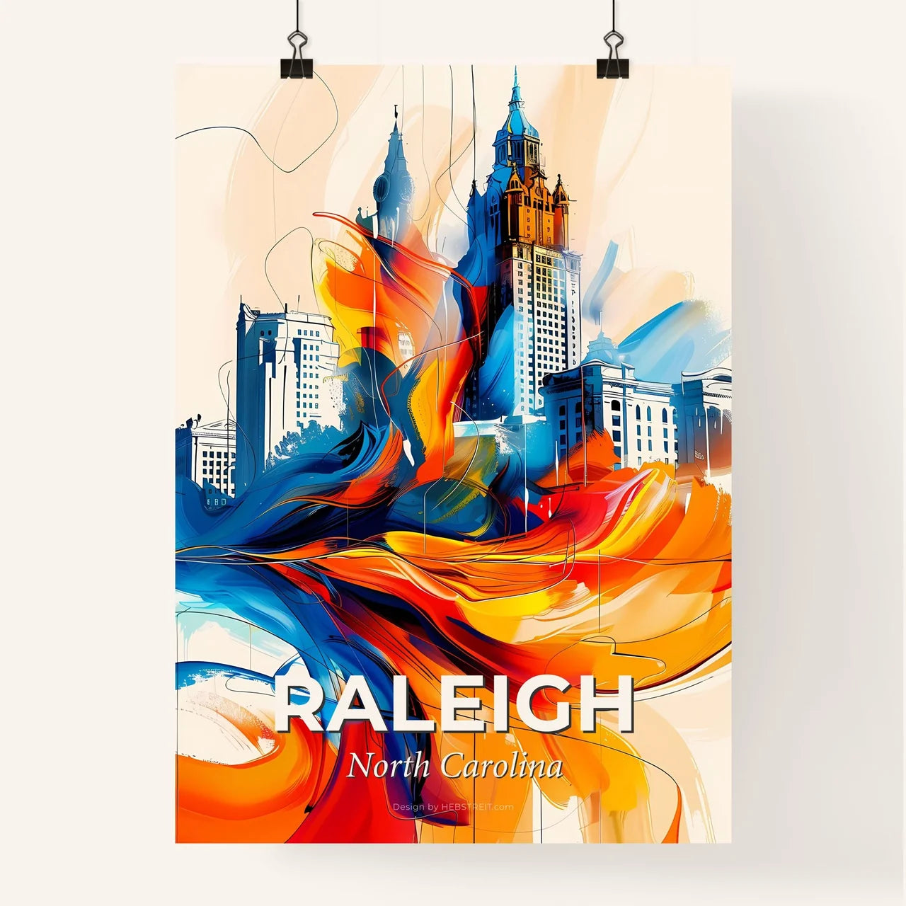 Vibrant Raleigh, North Carolina Poster