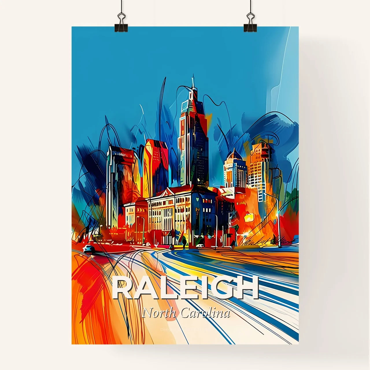 Vibrant Raleigh, North Carolina Poster