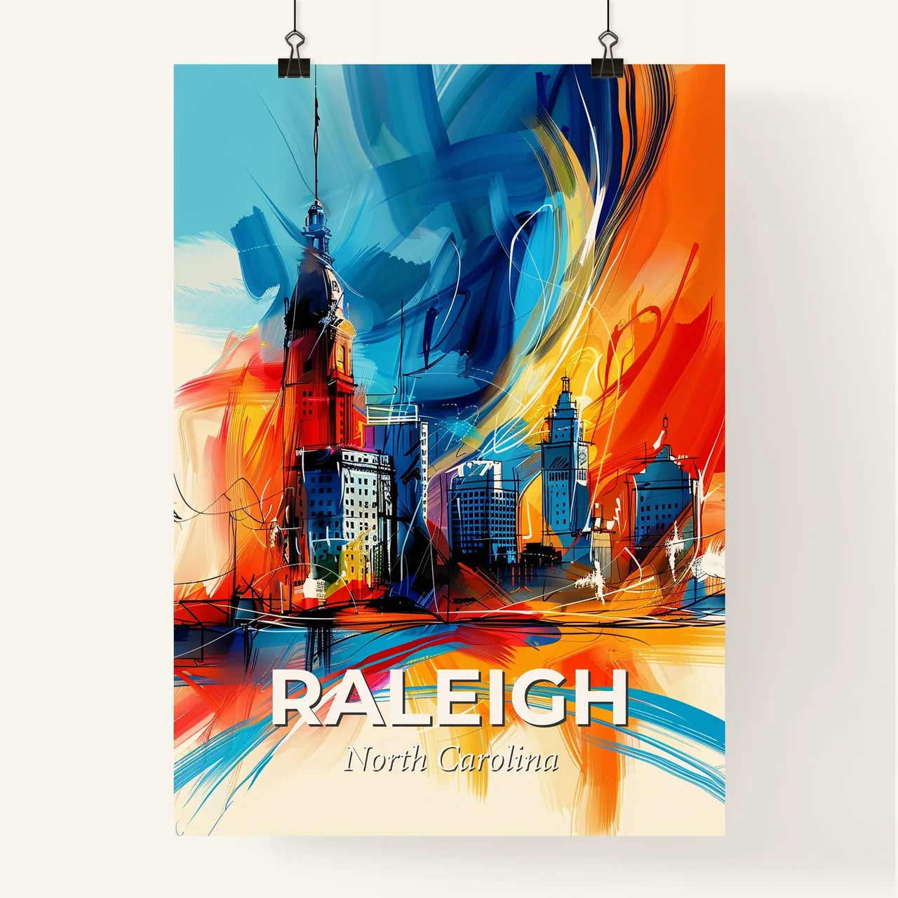 Vibrant Raleigh, North Carolina Poster