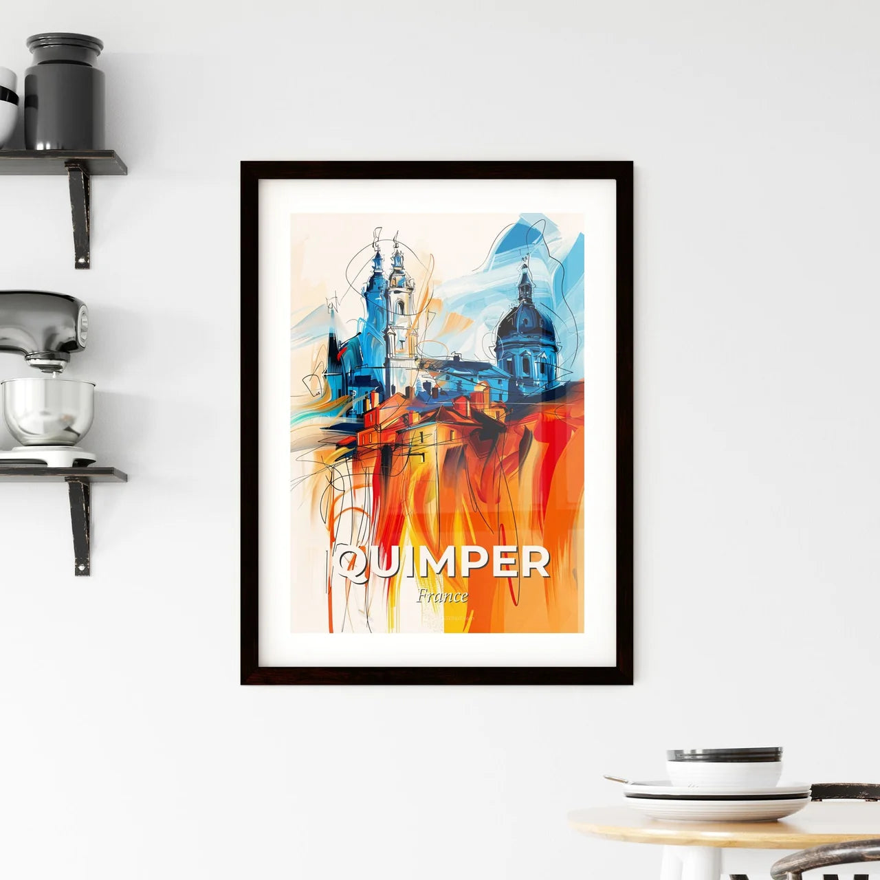 Vibrant Quimper, France Framed Print