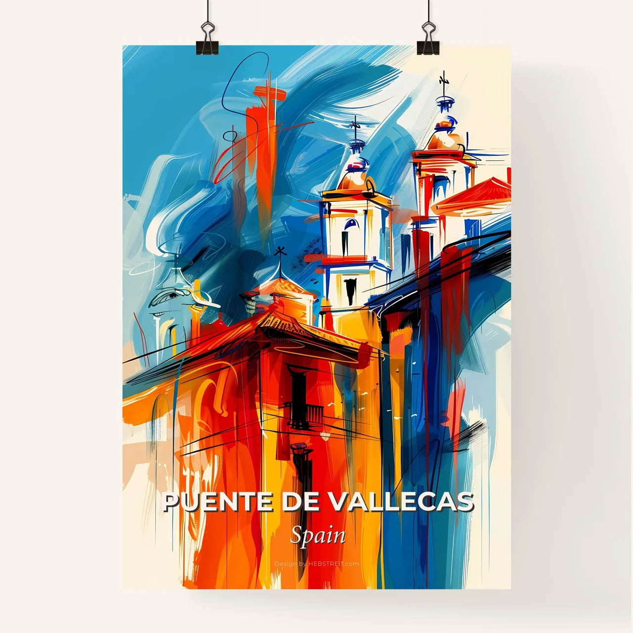 Vibrant Puente De Vallecas, Spain Poster