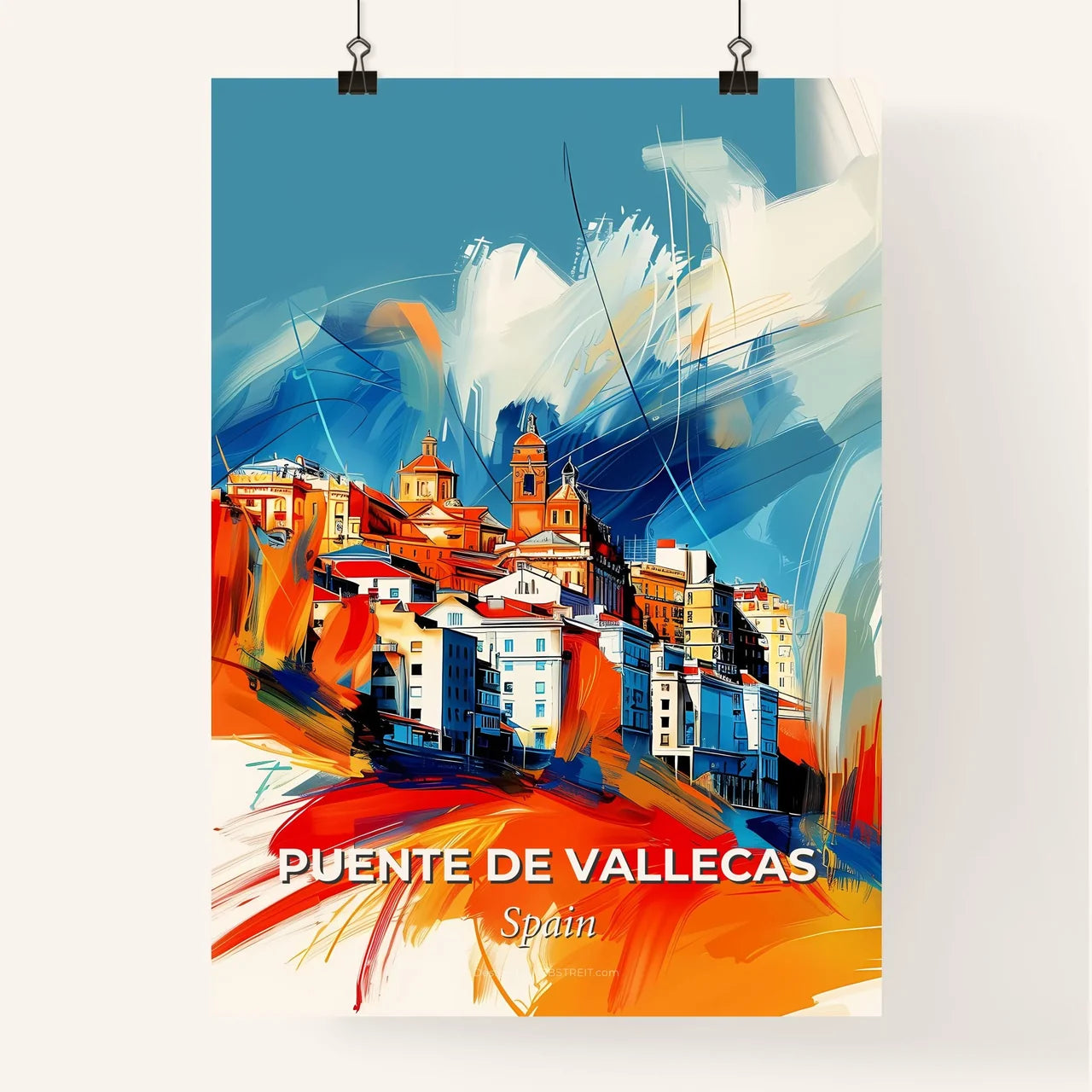 Vibrant Puente De Vallecas, Spain Poster