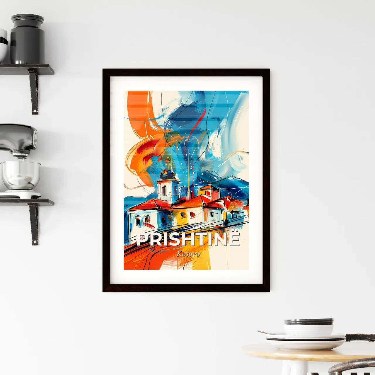 Vibrant Prishtinë, Kosovo Framed Print