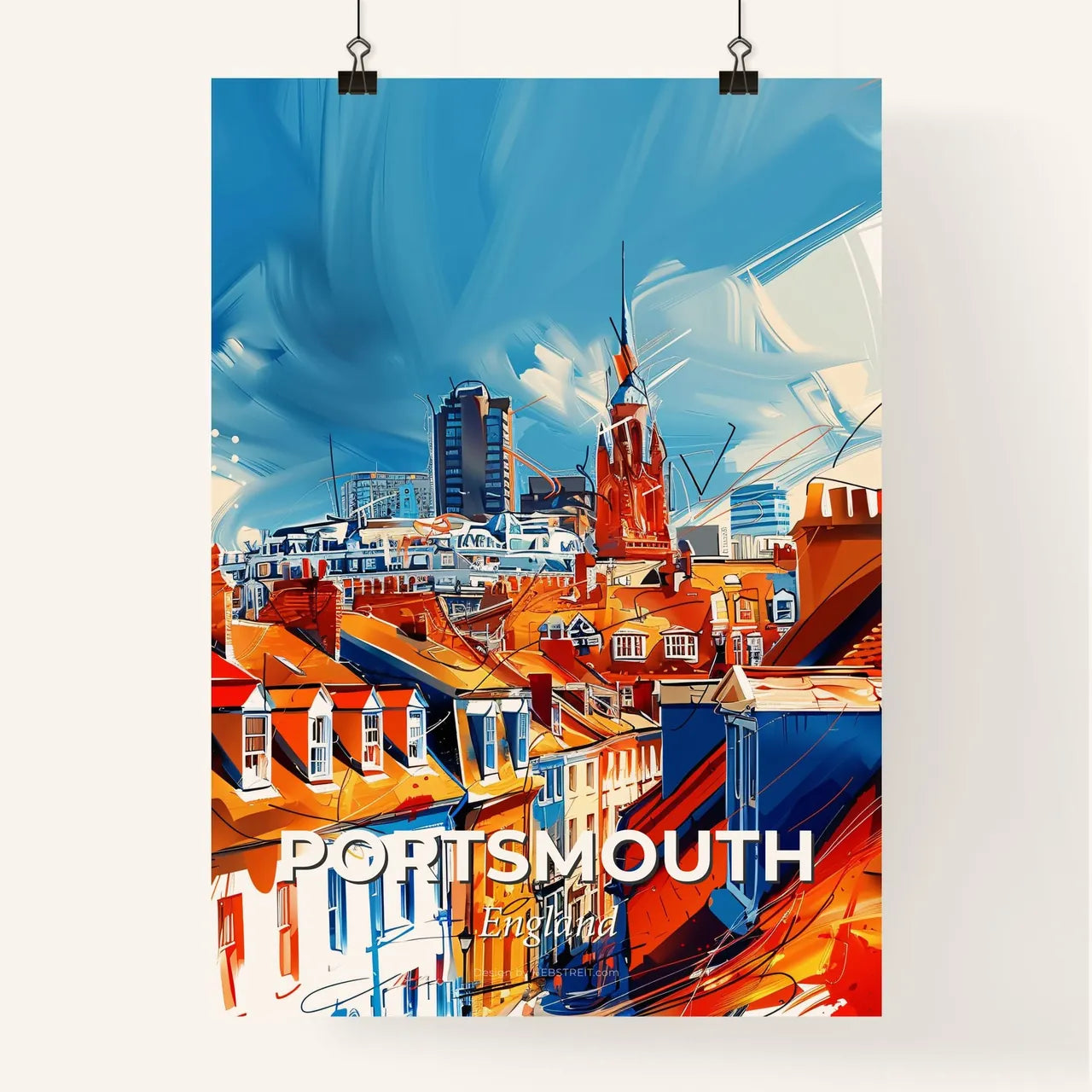 Vibrant Portsmouth, England Poster