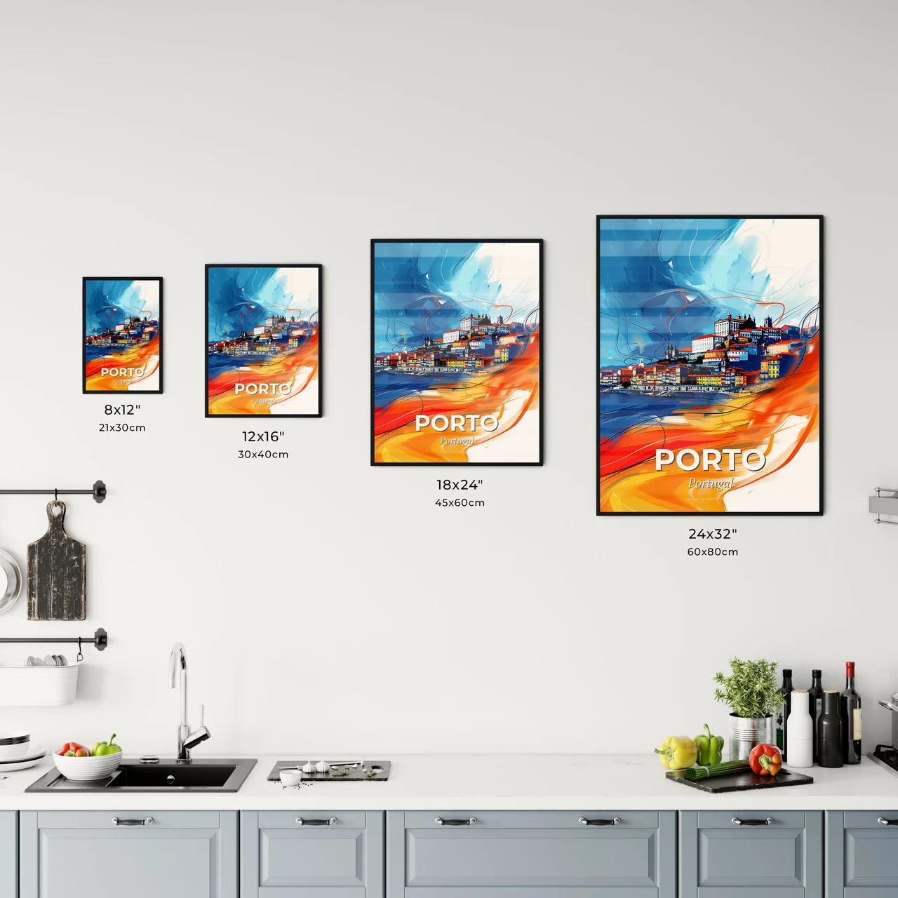 Vibrant Porto, Portugal Kitchen Art