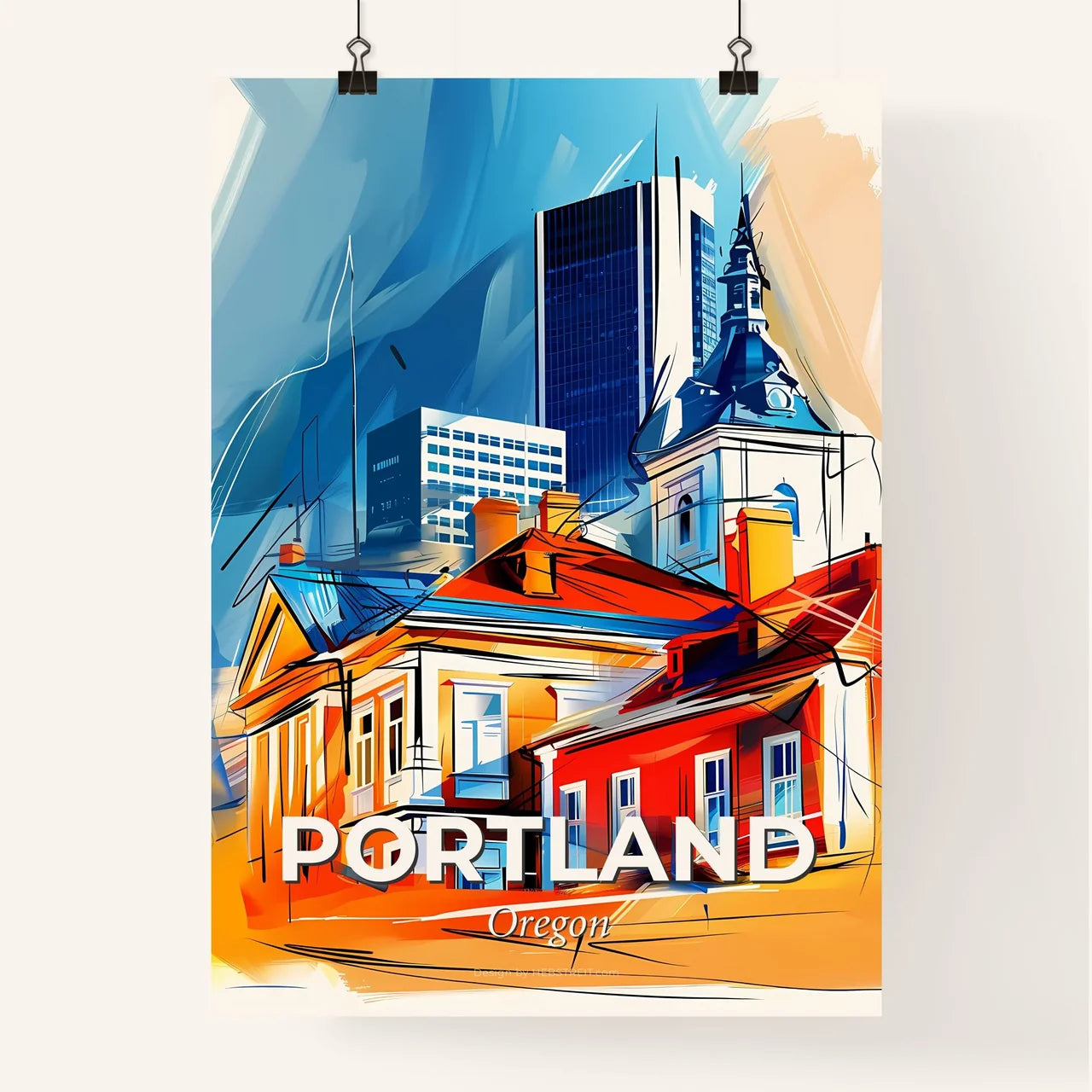 Vibrant Portland, Oregon Poster