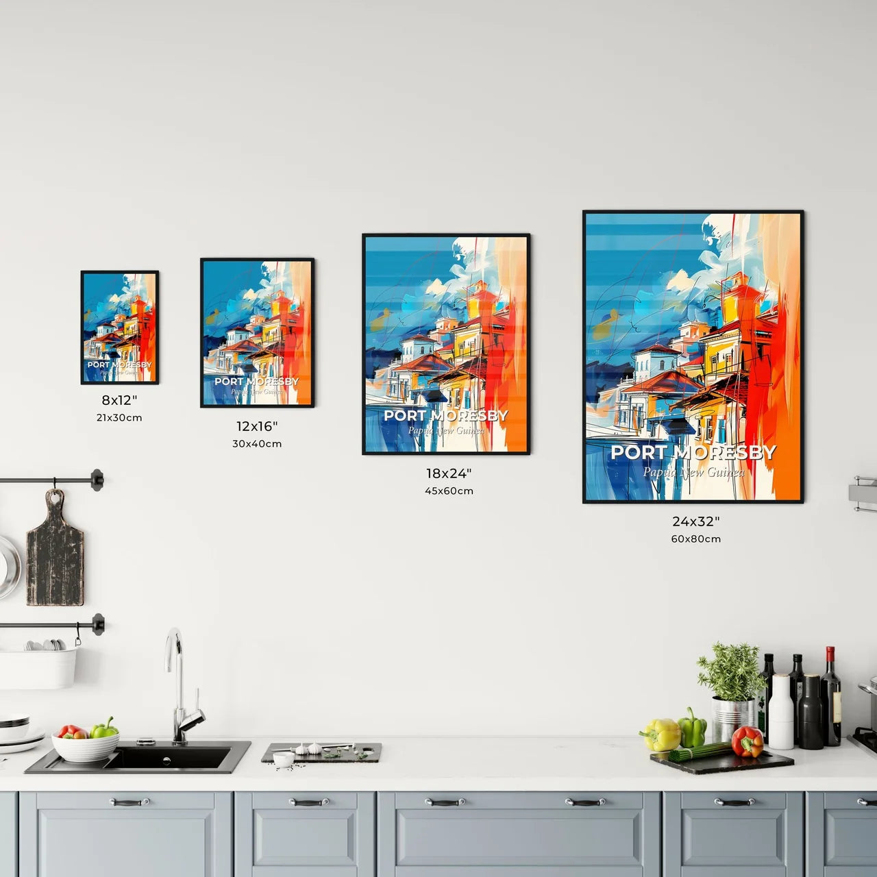 Vibrant Port Moresby, Papua New Guinea Kitchen Art