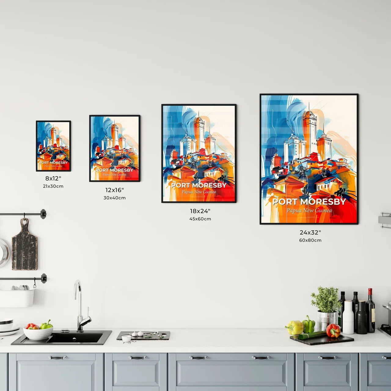 Vibrant Port Moresby, Papua New Guinea Kitchen Art