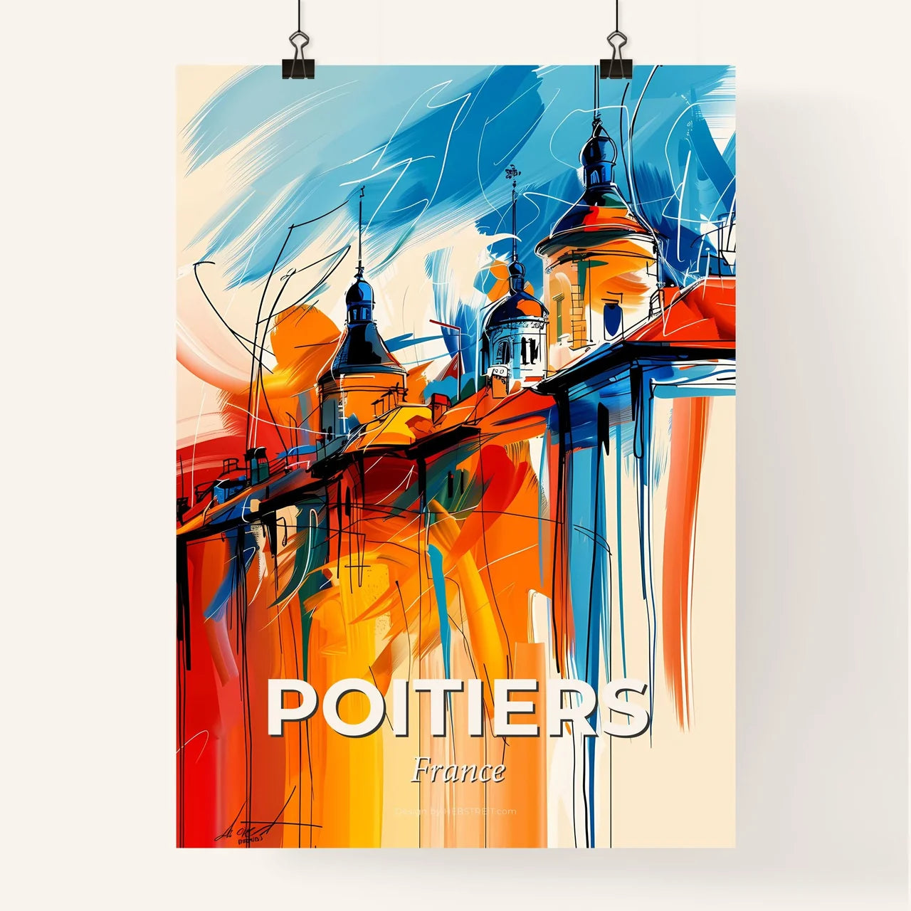 Vibrant Poitiers, France Poster