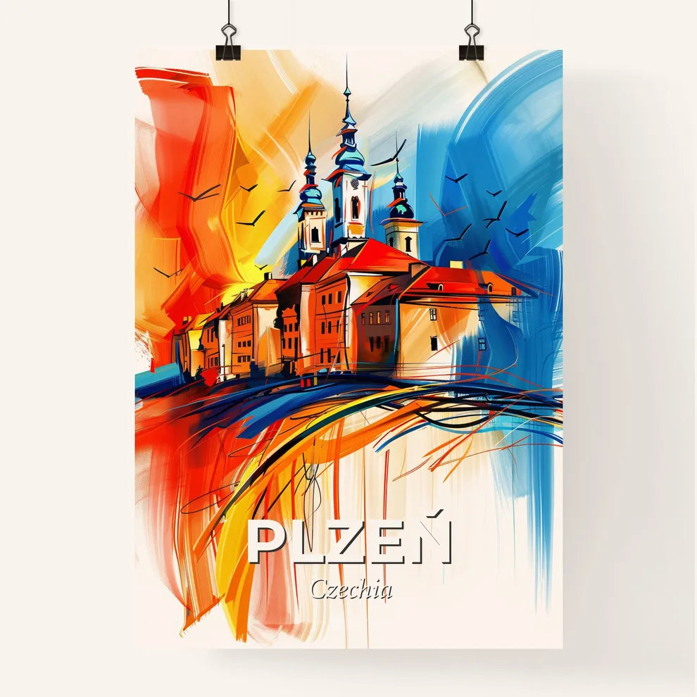 Vibrant Plzeň, Czechia Poster