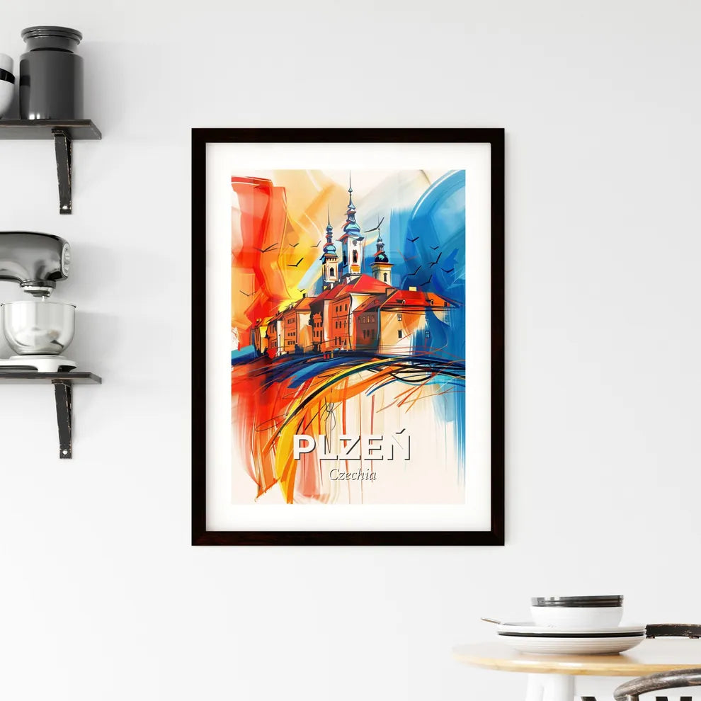 Vibrant Plzeň, Czechia Framed Print