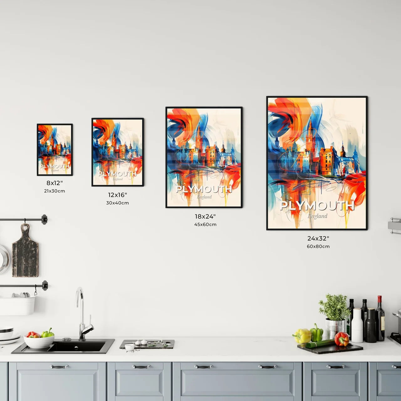 Vibrant Plymouth, England Kitchen Art