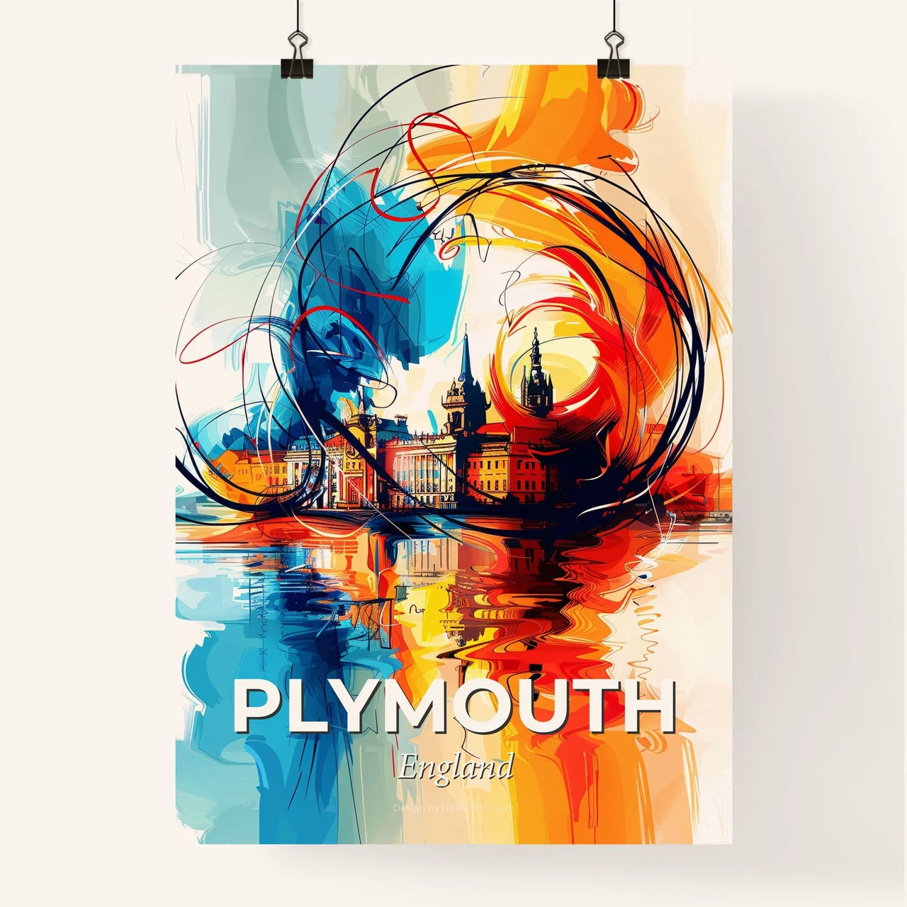 Vibrant Plymouth, England Poster