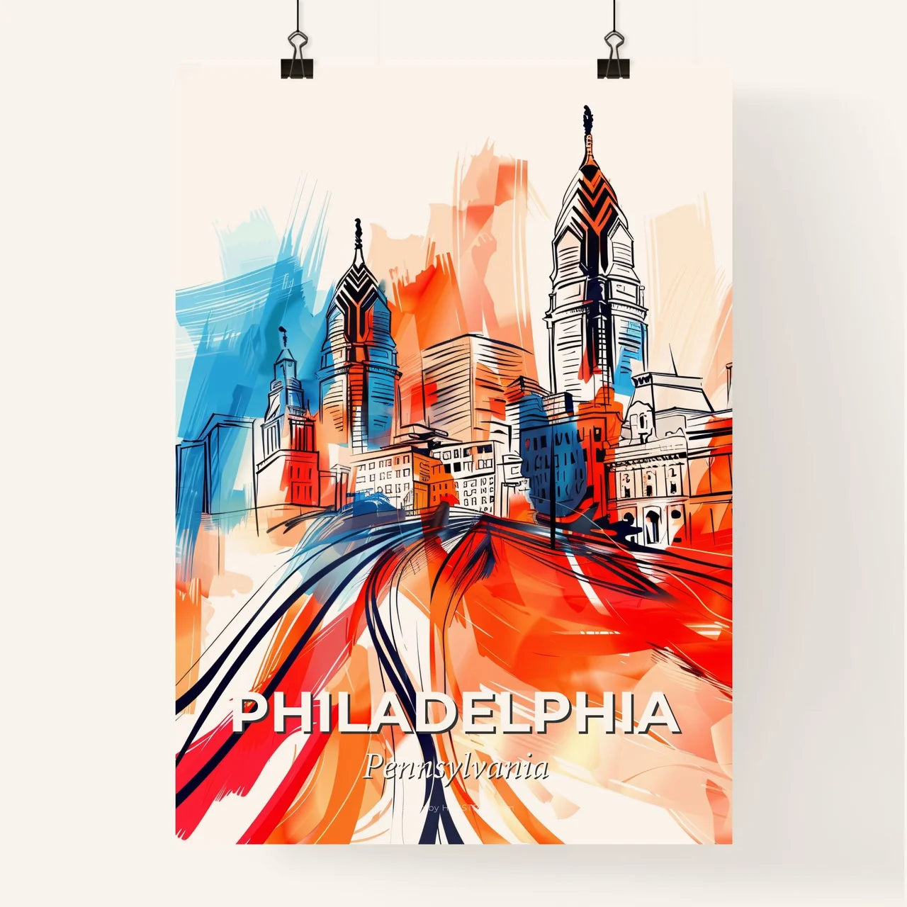 Vibrant Philadelphia, Pennsylvania Poster