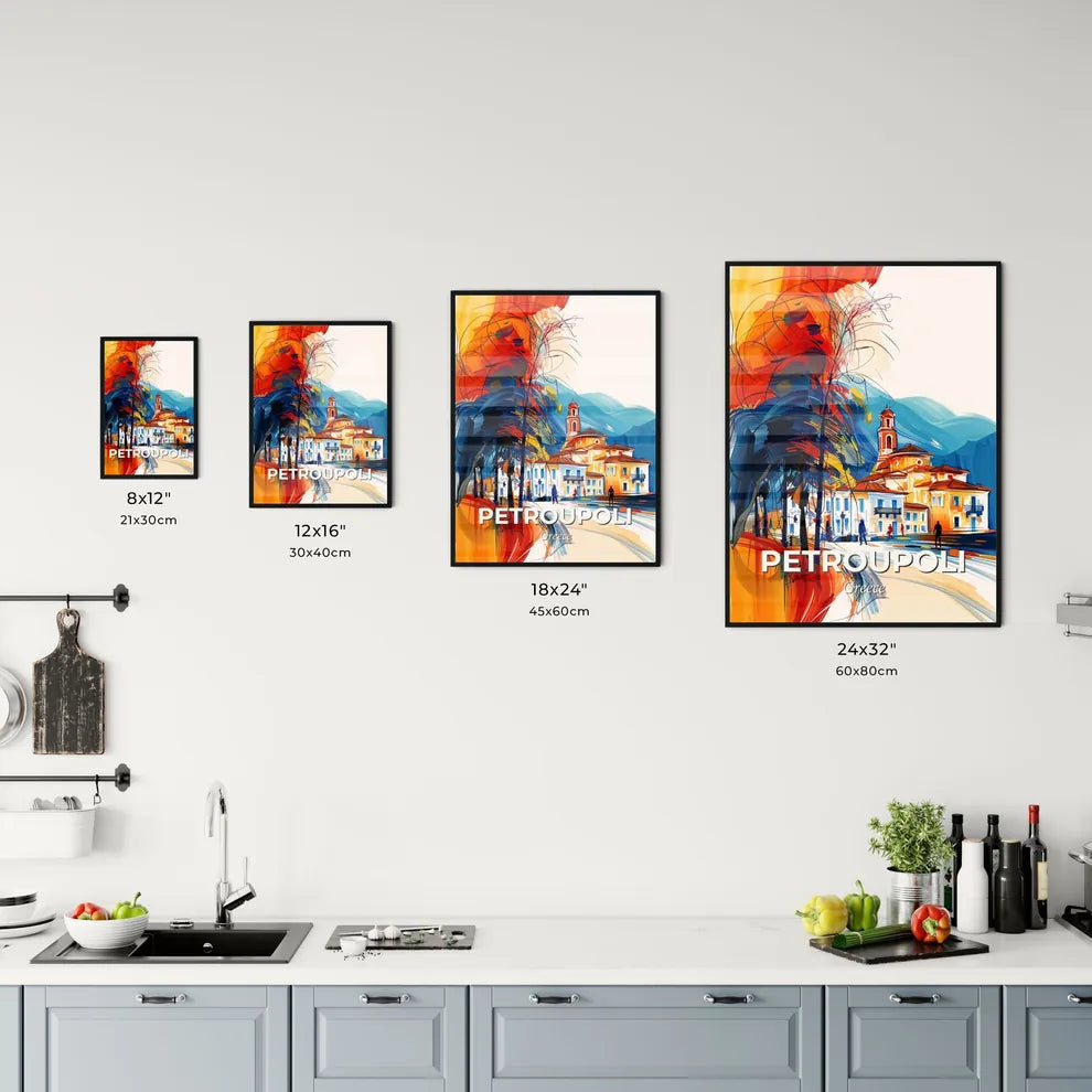 Vibrant Petroupoli, Greece Kitchen Art