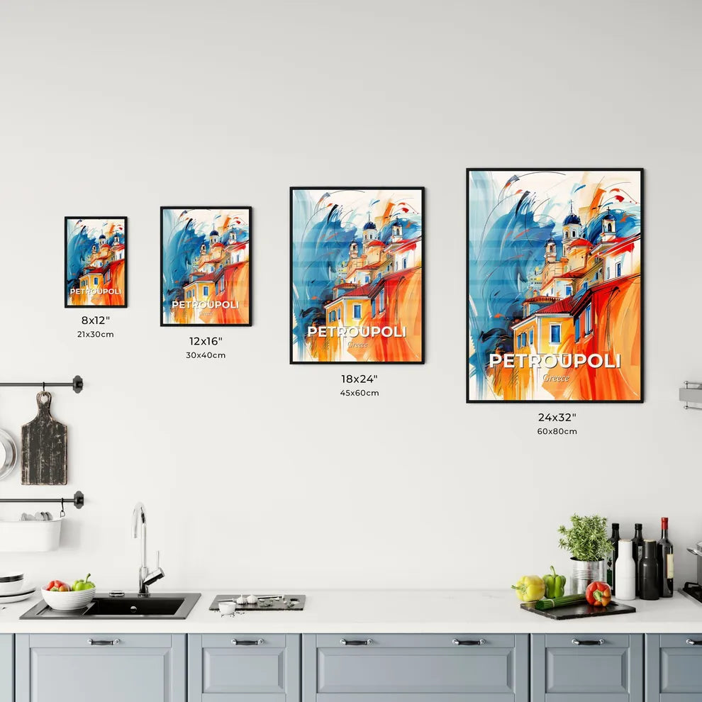 Vibrant Petroupoli, Greece Kitchen Art