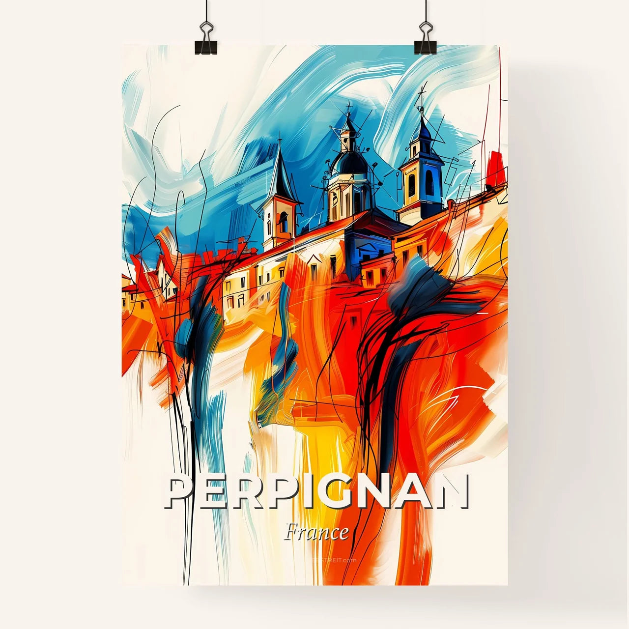 Vibrant Perpignan, France Poster