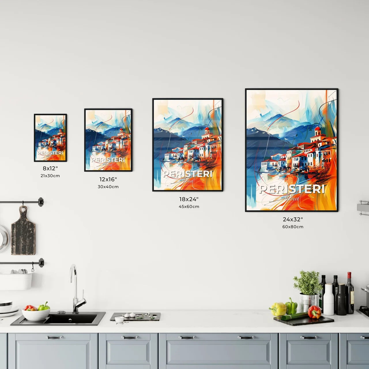 Vibrant Peristeri, Greece Kitchen Art