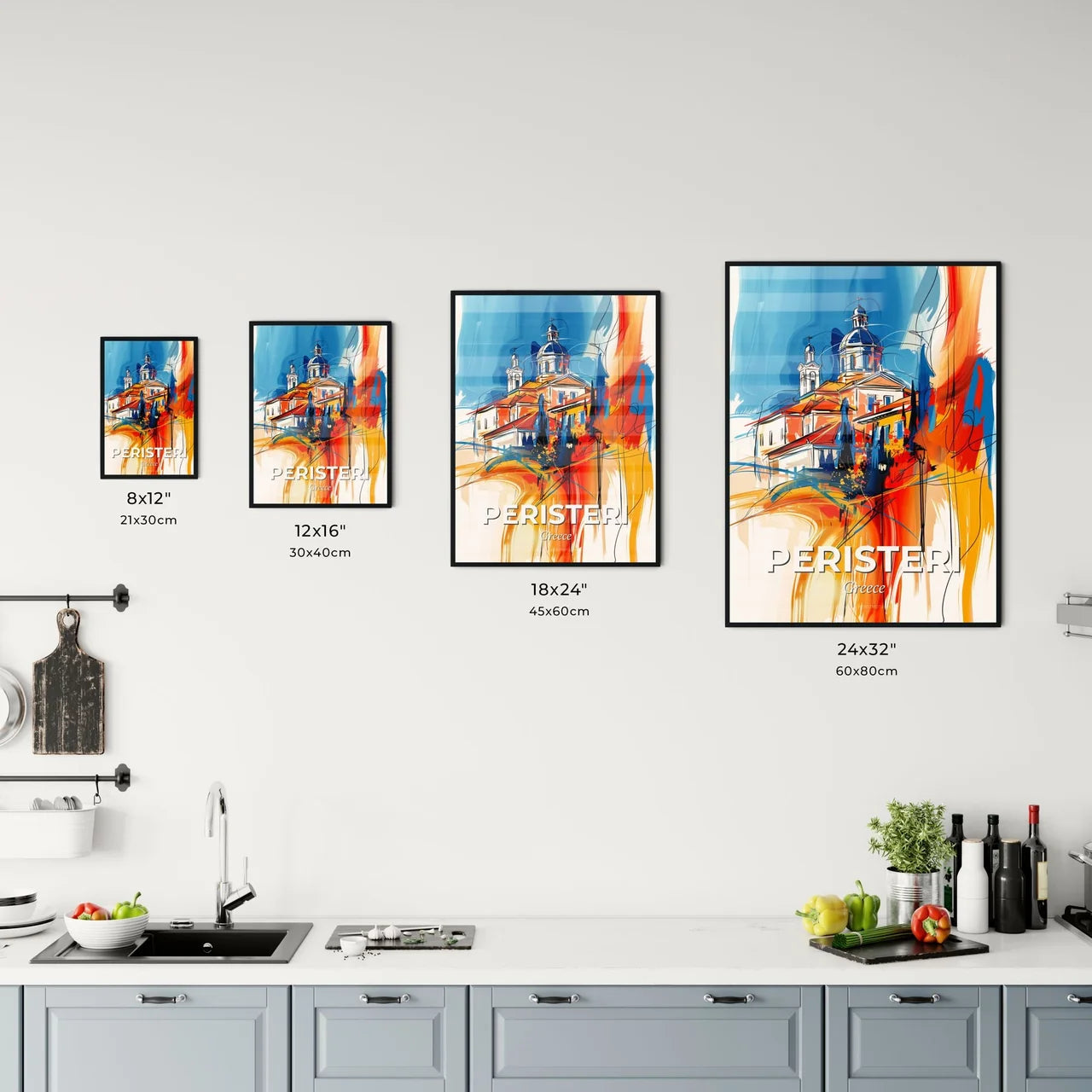 Vibrant Peristeri, Greece Kitchen Art
