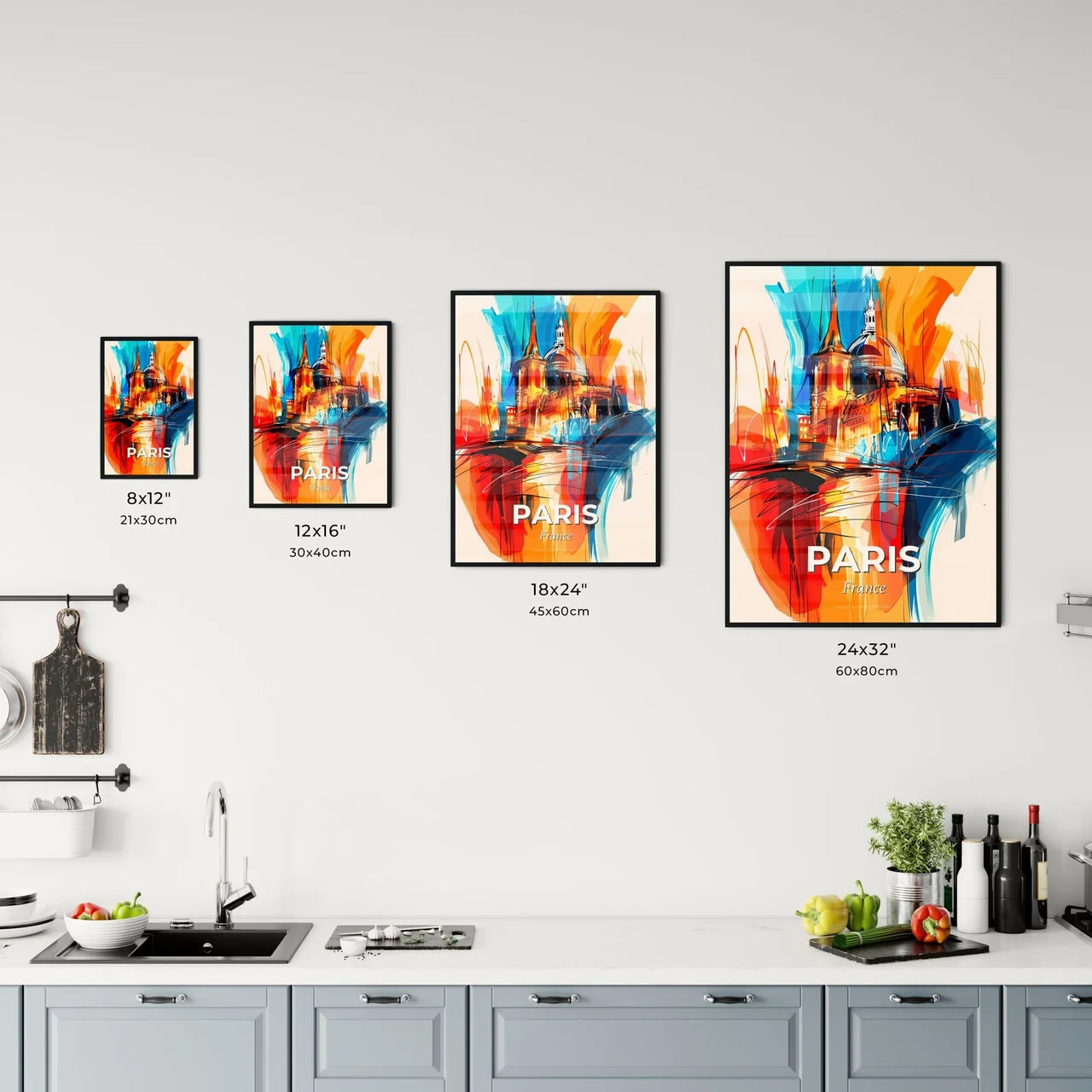 Vibrant Paris, France Kitchen Art
