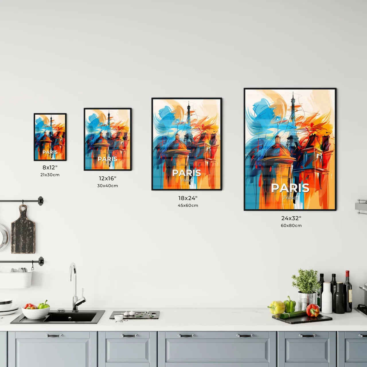 Vibrant Paris, France Kitchen Art