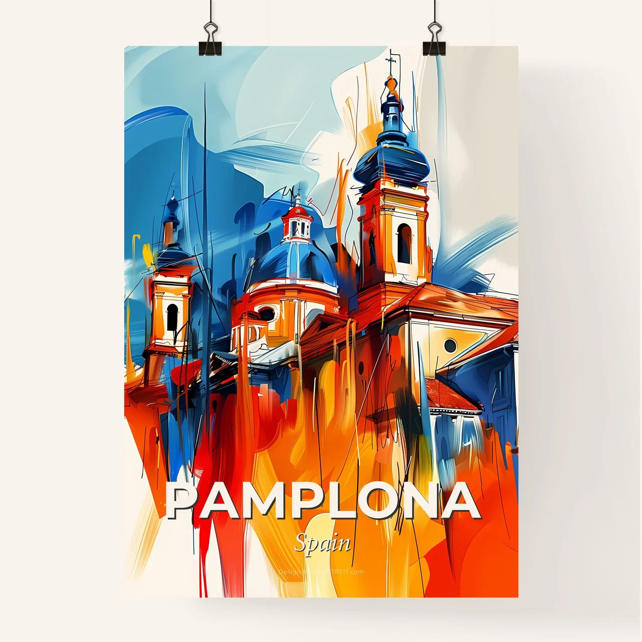 Vibrant Pamplona, Spain Poster