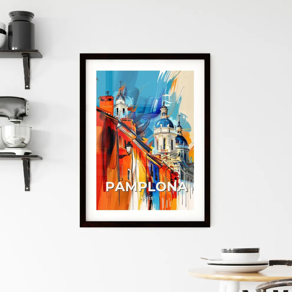 Vibrant Pamplona, Spain Framed Print