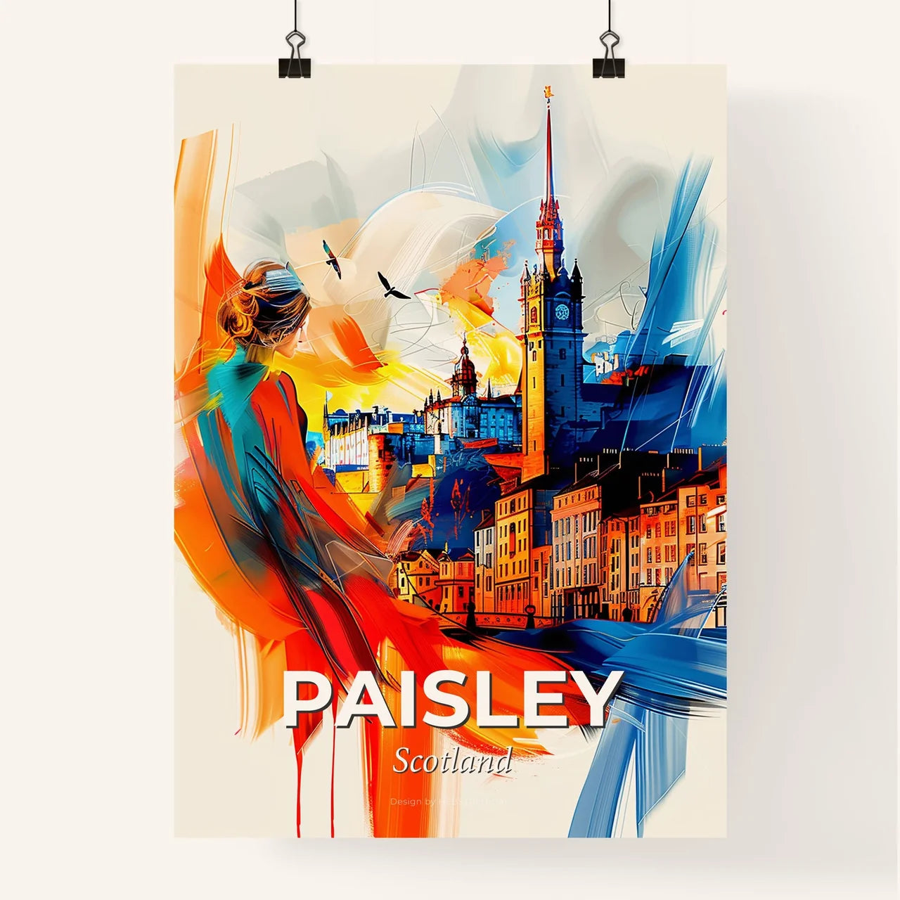 Vibrant Paisley, Scotland Poster