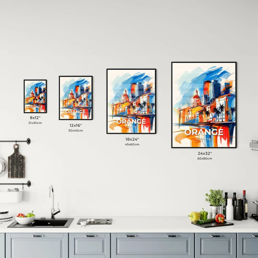 Vibrant Orange, California Kitchen Art