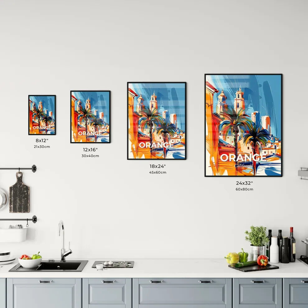 Vibrant Orange, California Kitchen Art