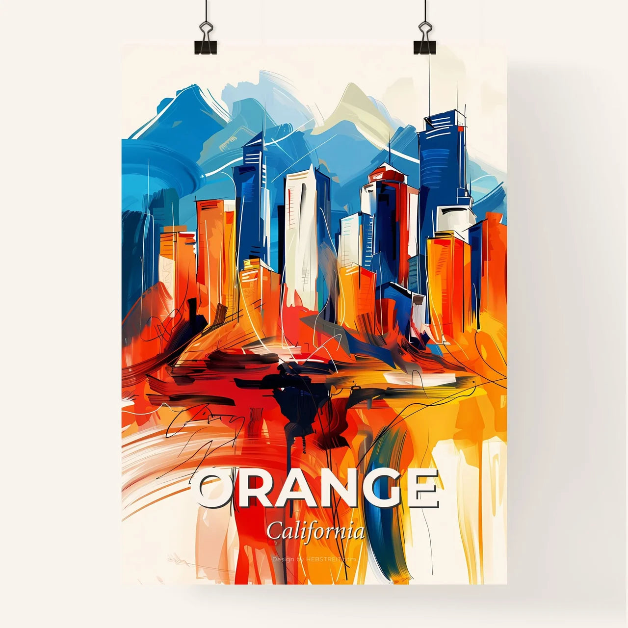 Vibrant Orange, California Poster